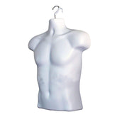 Half Body 3/4 Male white Hanging Plastic Mannequin